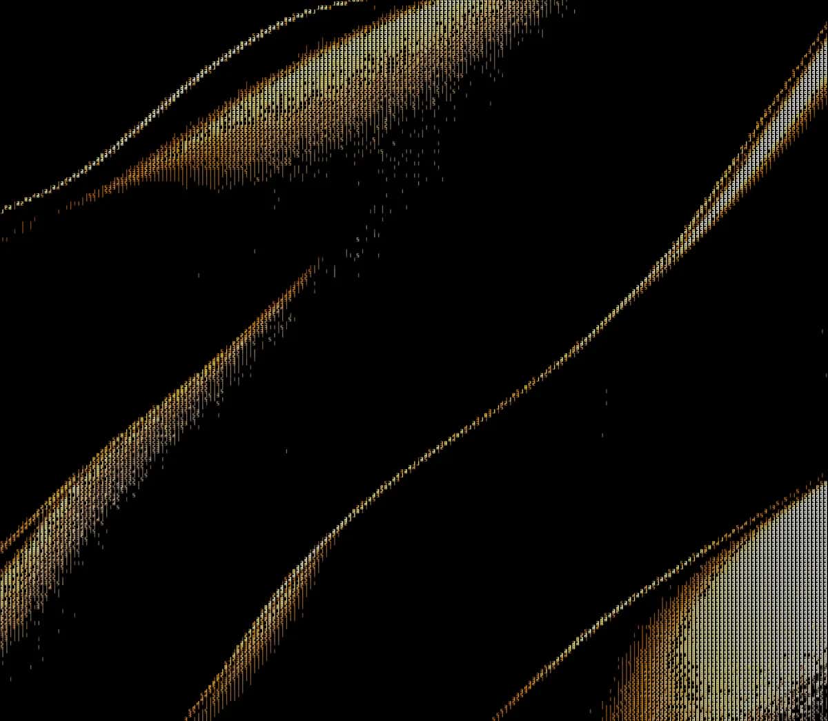 Abstract diagonal gold and bronze striped pattern on black background, elegant metallic texture