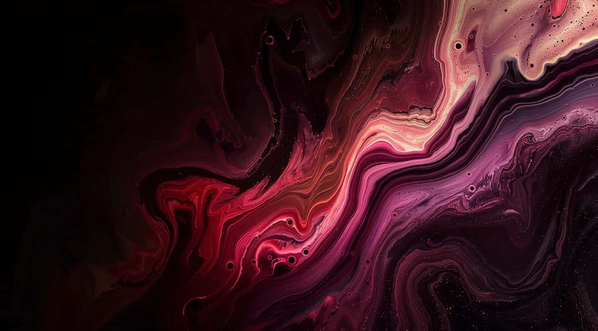 Abstract fluid swirl background with deep magenta, pink, and black marbling effect