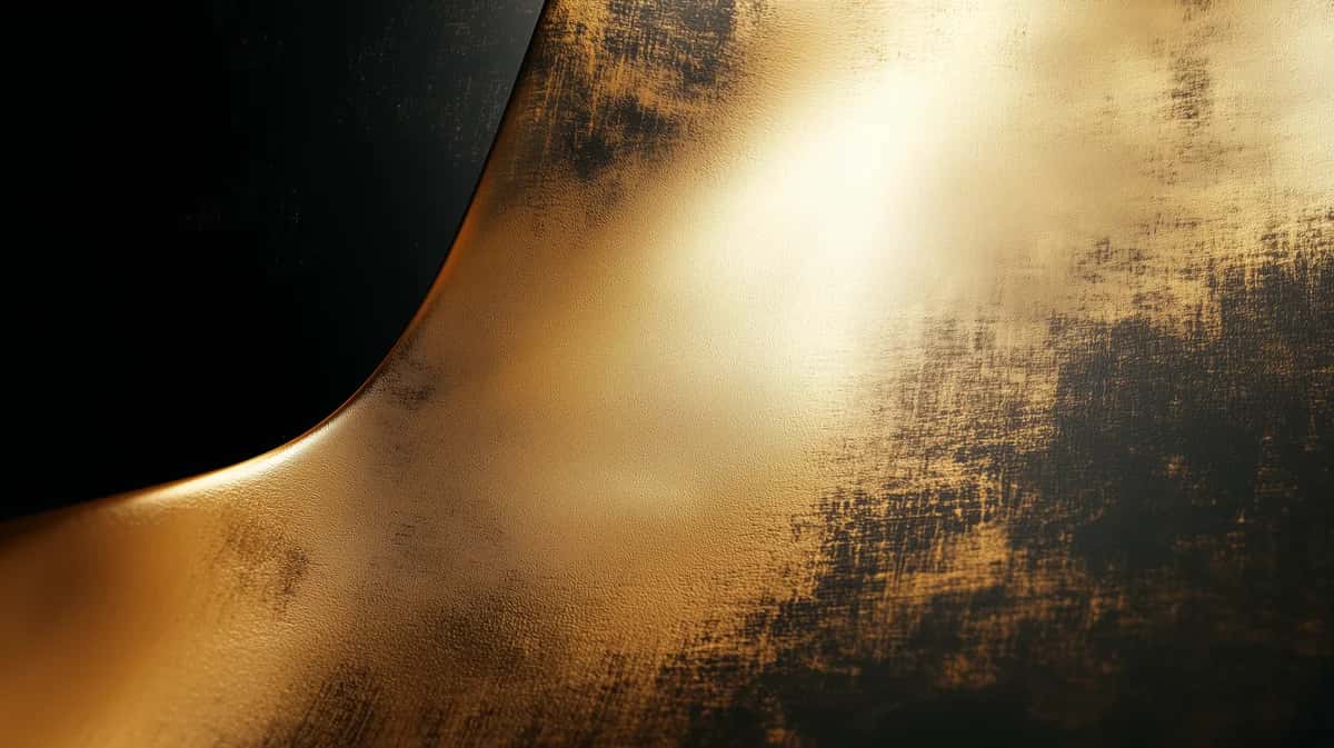 Abstract golden light texture with dark shadows, pixelated digital effect, curved luminous form