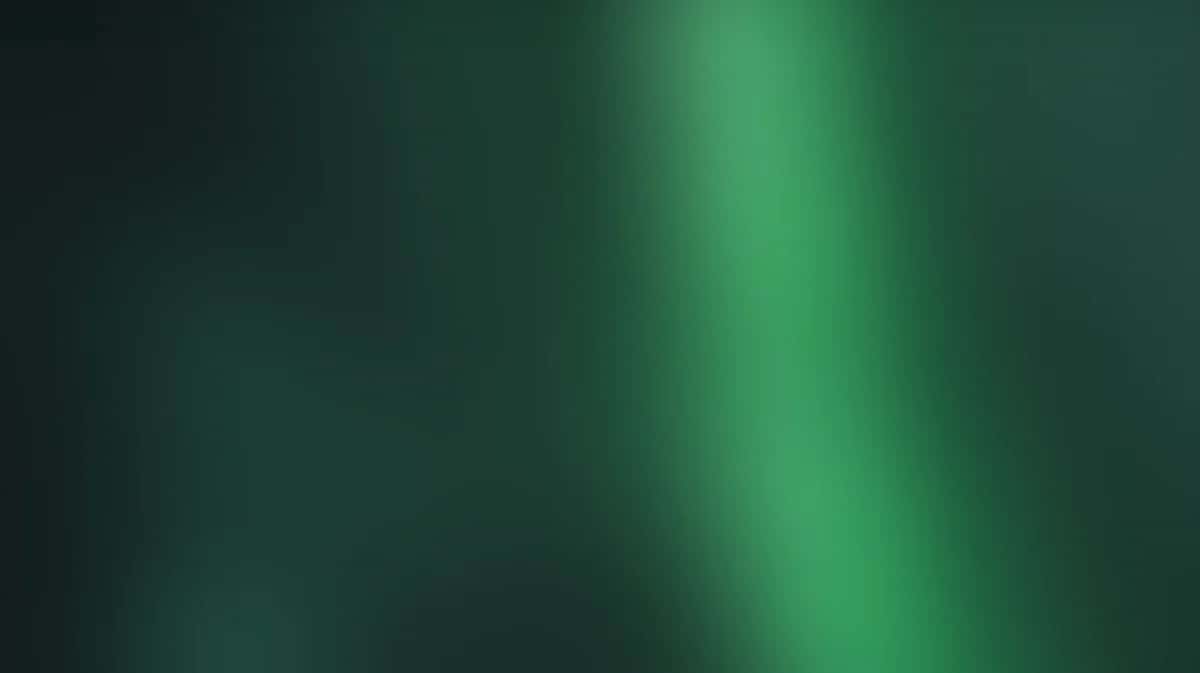 Vertical green gradient background, dark teal to bright emerald, soft blurred light effect