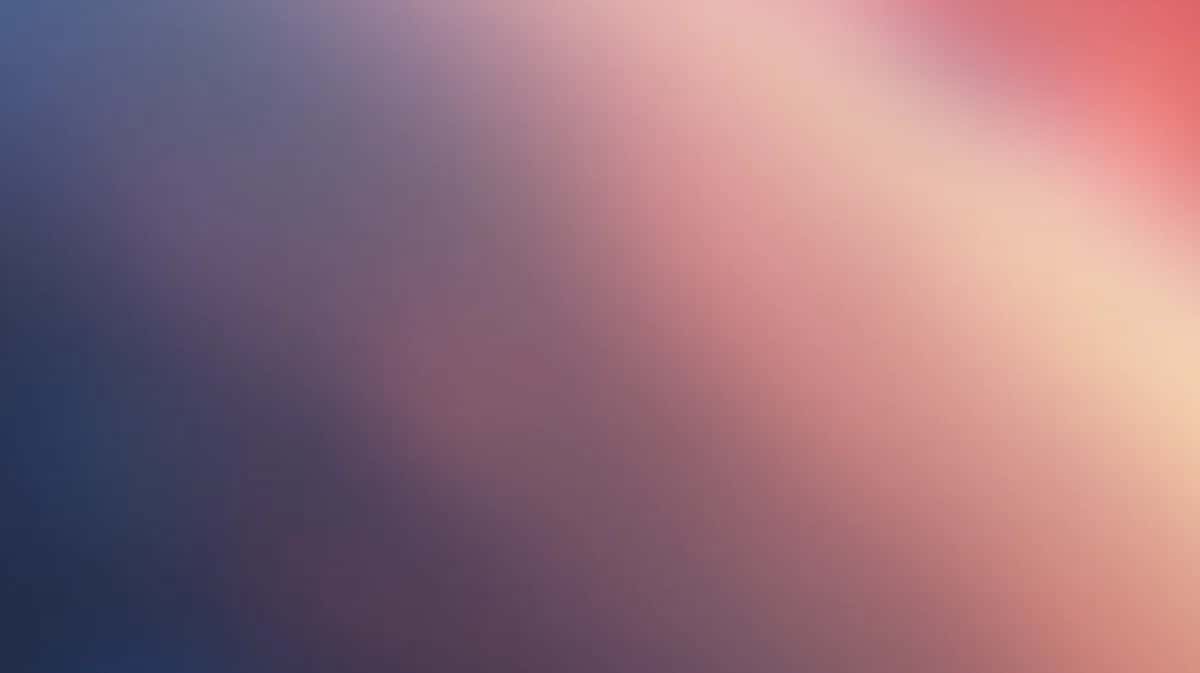 Soft gradient background transitioning from deep blue to peachy pink with blurred light
