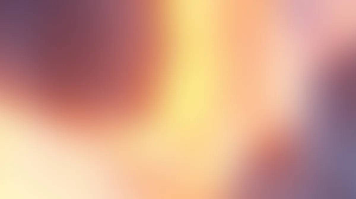 Soft gradient background blending pink, purple, yellow, and cream tones with blurred light effects