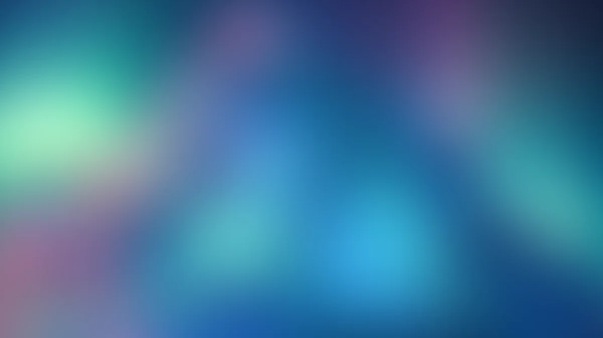 Abstract blurred gradient background with cyan, blue, and purple tones blending softly