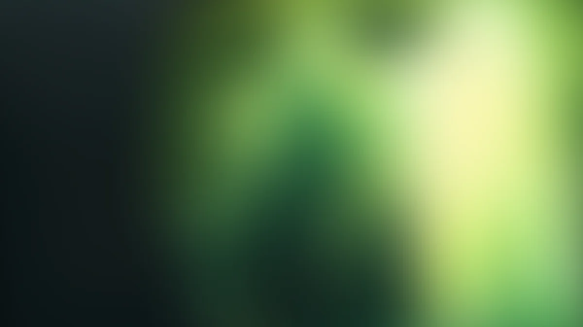 Soft green gradient background with blurred light bokeh effect, transitioning from dark to pale yellow-green