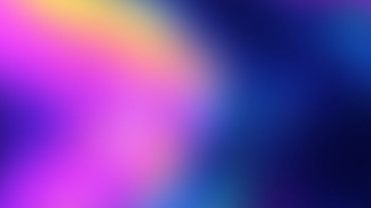 Abstract gradient background blending magenta pink yellow blue and dark navy colors with soft blur
