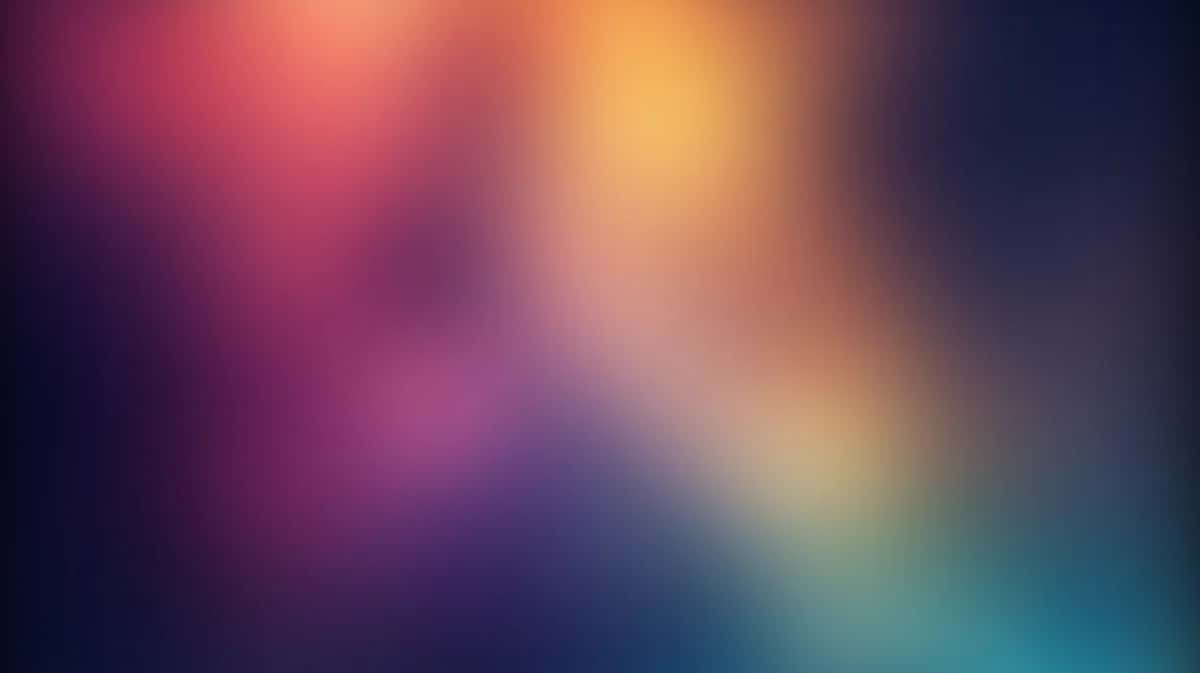 Soft blurred gradient background with pink, orange, yellow, teal, and deep blue colors