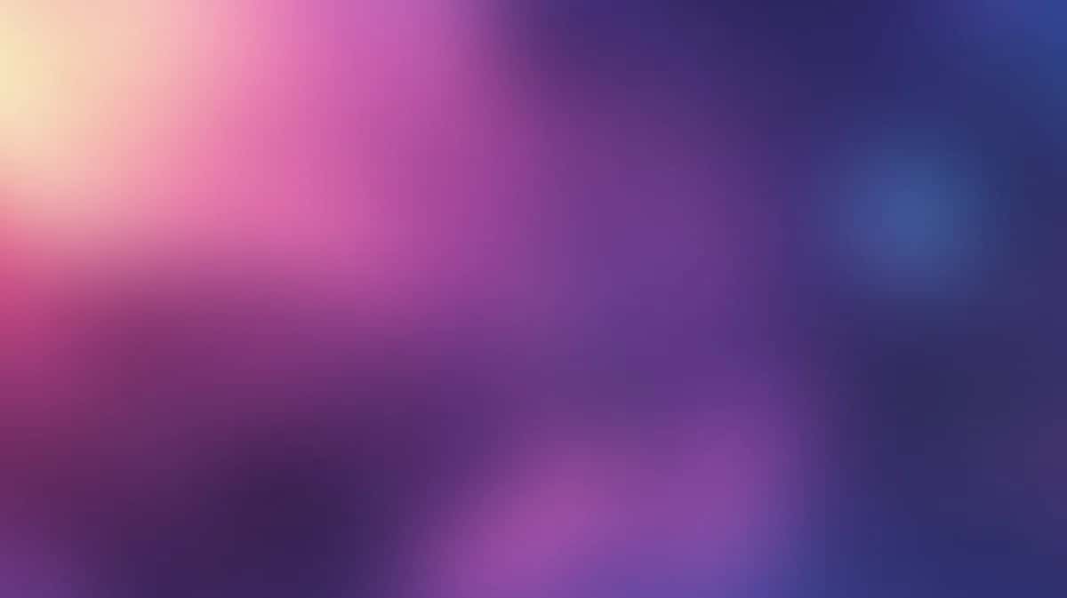 Soft gradient background transitioning pink, purple, and blue with bokeh blur effect