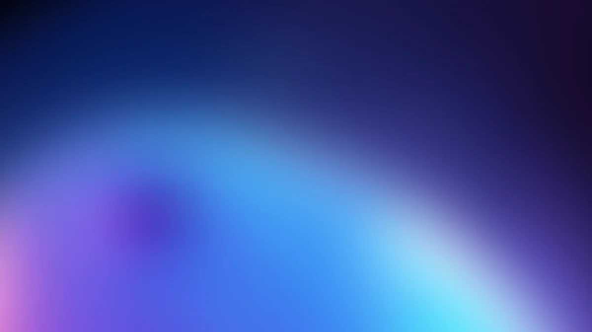 Abstract gradient background with blue, purple, and cyan blending into soft light