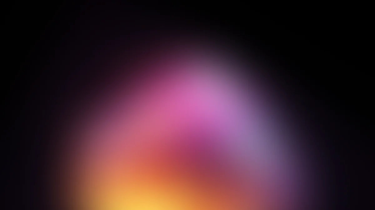 Abstract gradient background with soft pink, purple, and golden yellow glow on dark