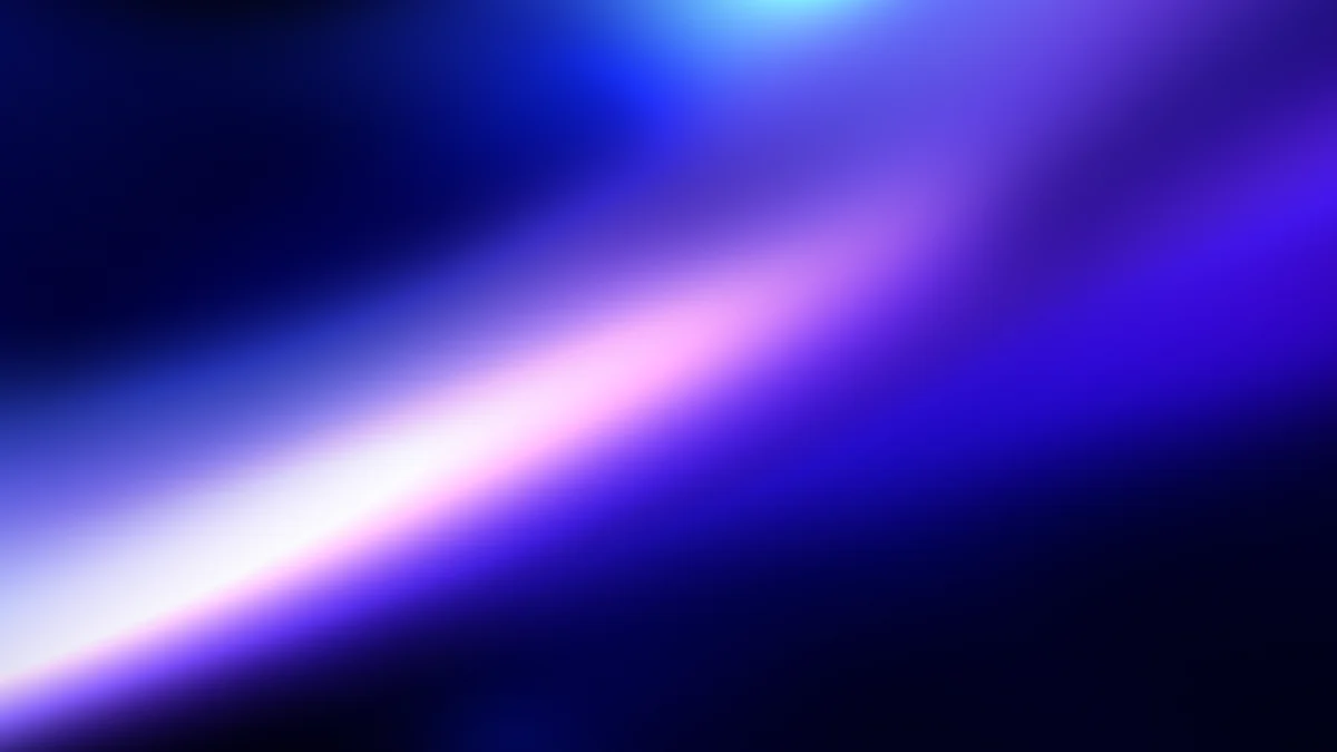 Bright lavender-pink beam of light streaking across a deep navy-black field