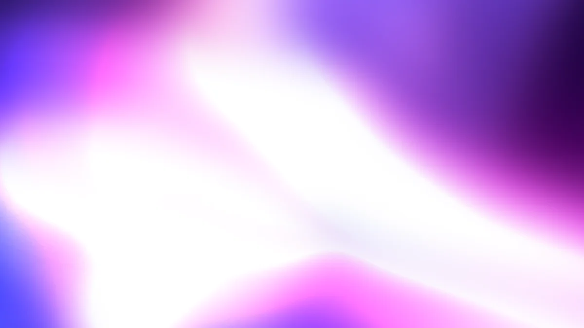 Abstract gradient background with purple, magenta, and white light rays, soft blurred composition