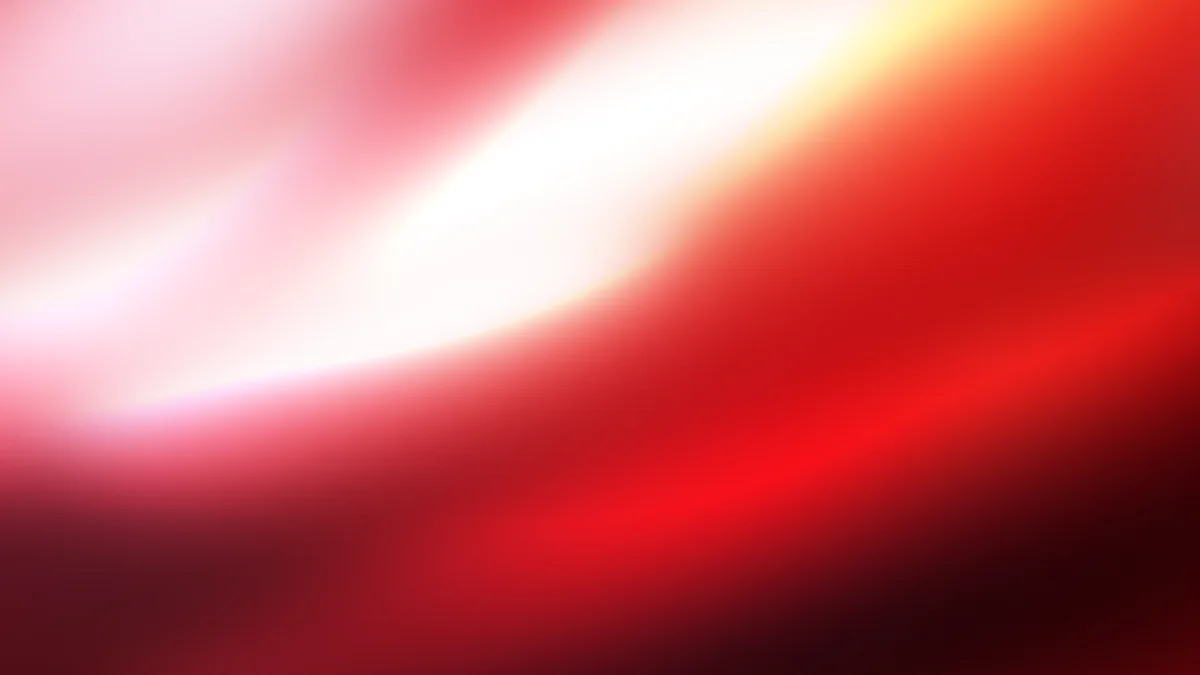 Soft scarlet gradient with a glowing white-pink light streak and amber edge