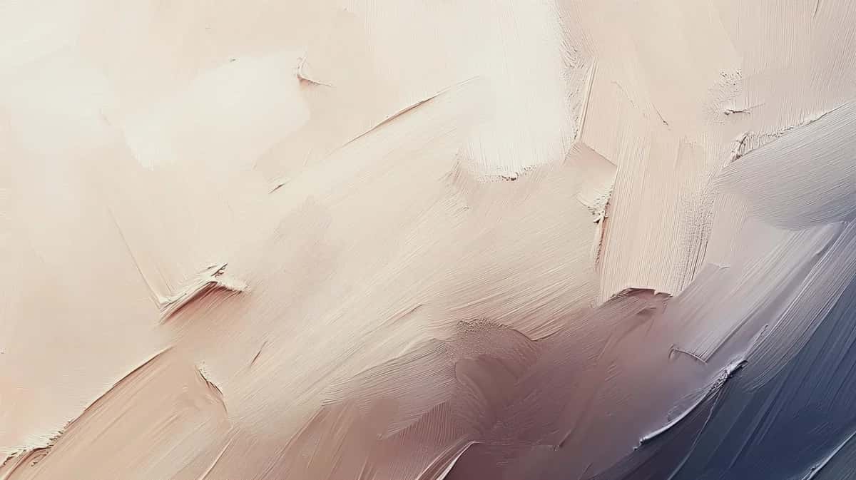 Abstract watercolor painting with warm beige and cool blue tones, layered brushstrokes and organic forms