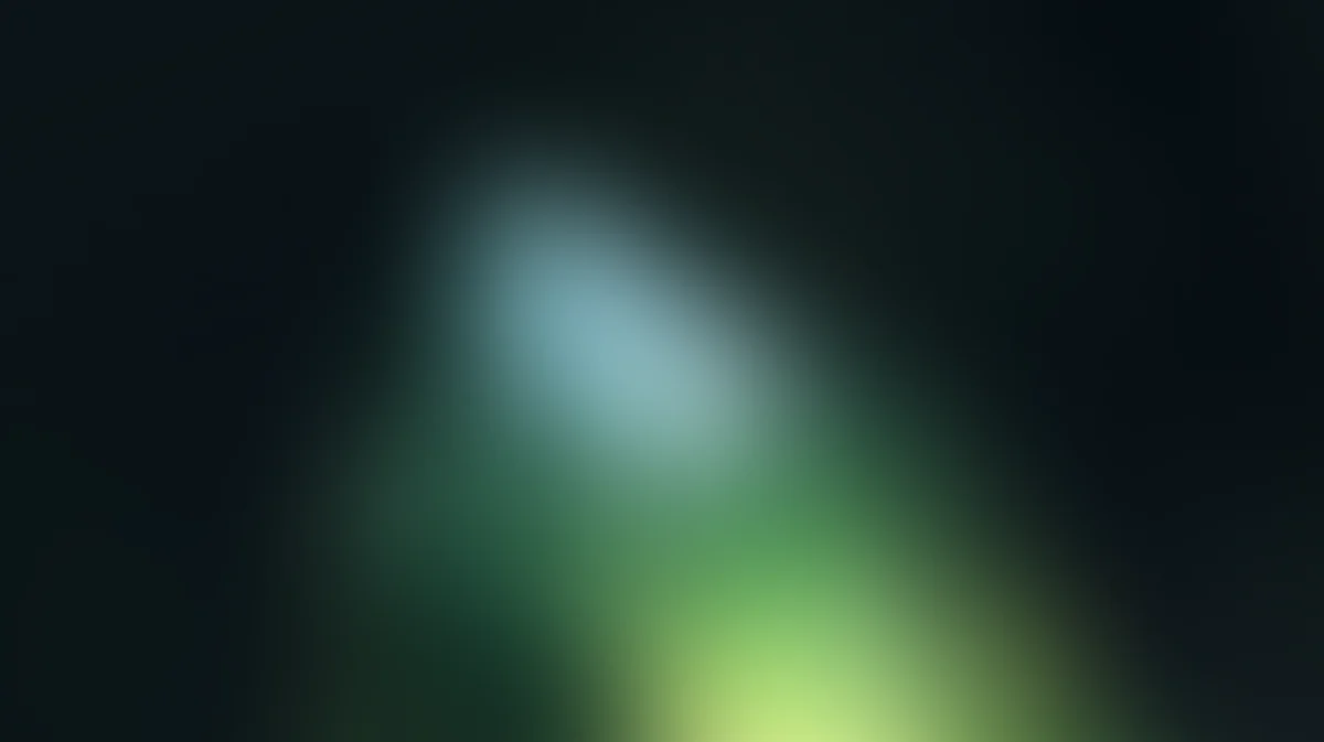 Gradient BGs, Soft aurora glow of pale cyan, green and lime over near-black background