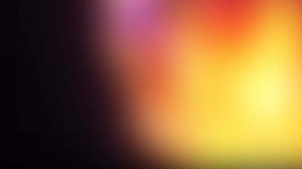 Gradient BGs, Hazy gradient glow shifting from dark plum to magenta, orange and bright yellow